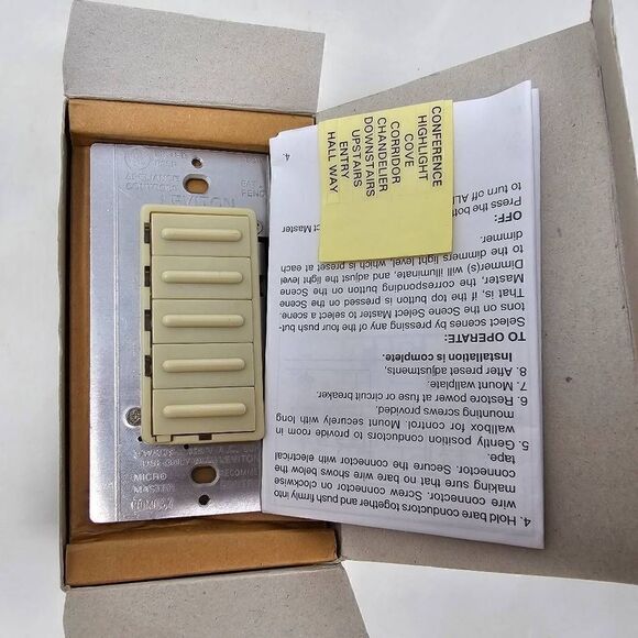 LEVITON IVORY DECORA ON/OFF PRESET 4-SCENE SELECTOR DIMMMER CONTROLLER 17700-MOI - Picture 2 of 6